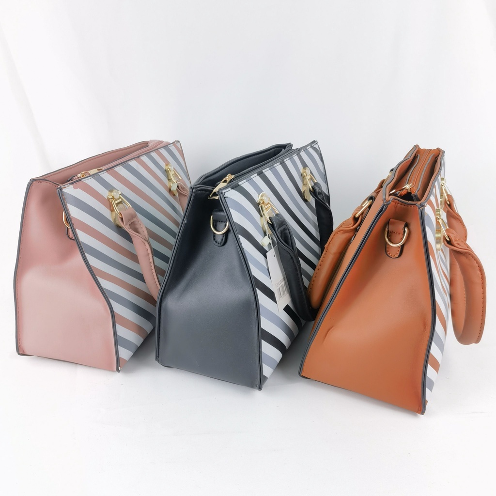 Tas Wanita Import Elegan Tas Selempang Selempang Salur Handbag Tas Kerja