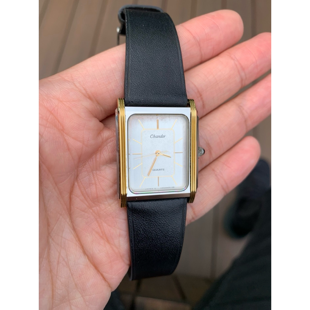 Orient Tank Chandor Tungsten non scratch body hard metal + hard goldplated , kaca sapphire , artdeco