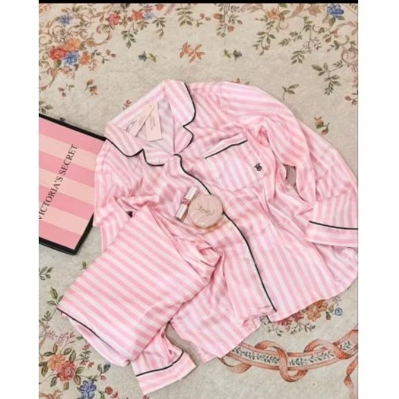 SATIN LONG & SHORT-LONG PAJAMAS BY VICTORIA SECRET