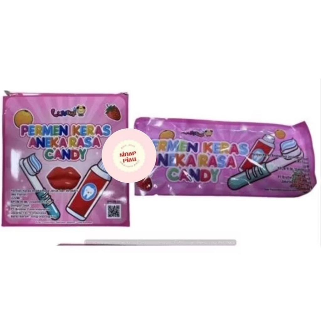 PERMEN KERAS ANEKA RASA JERUK DAN STRAWBERRY PASTA GIGI LUVMI ISI 30 X 10g