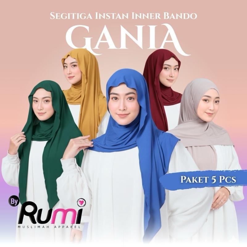 [Paket 5 Pcs] Segitiga Instan Inner Bando Gania Jilbab Jersey Meleyot Simpel Kerudung Muslim Mleyot 