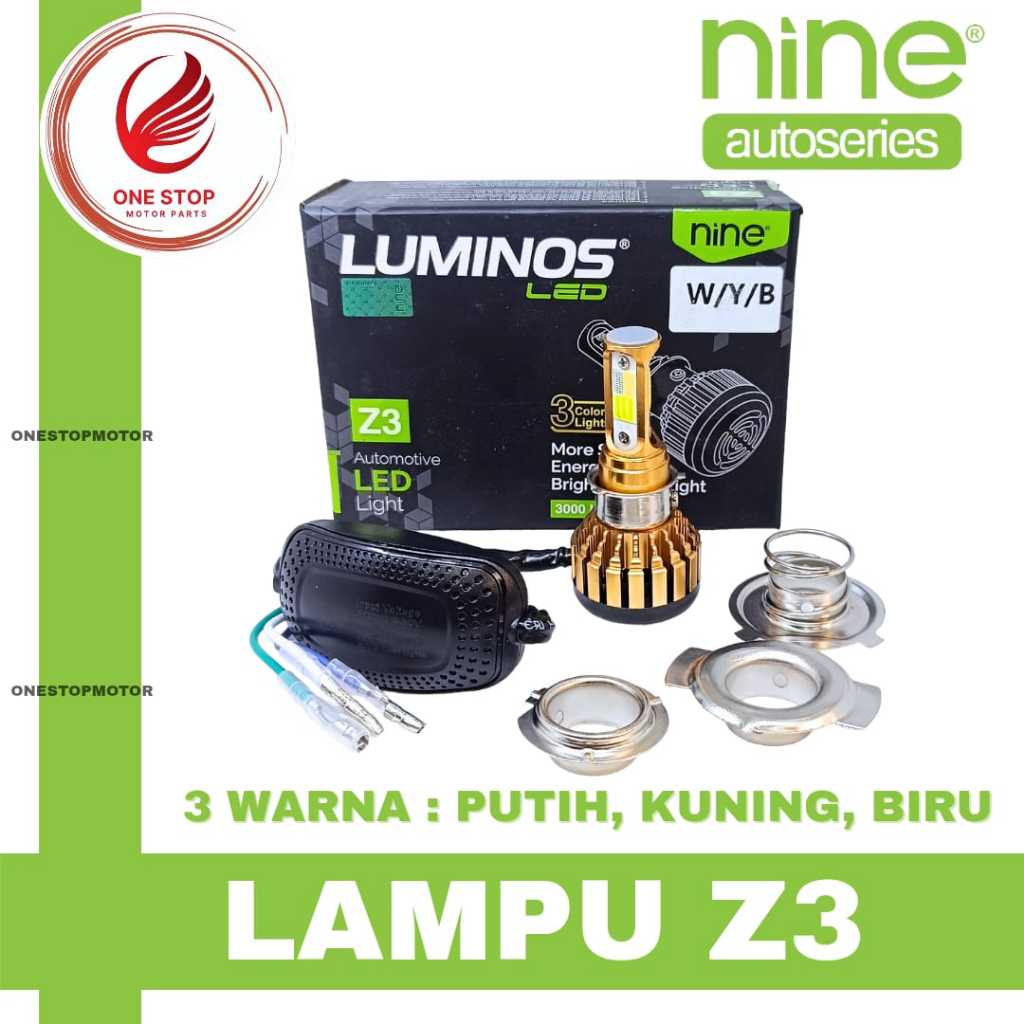 Lampu depan LED LuminosLed Z3 3 sisi tiga warna H6 H4
