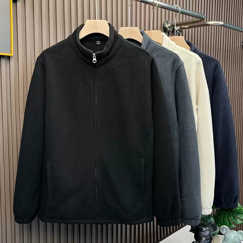 jaket autumn casual jaket polar new2025 polos musim dingin tebel pria polos Oversize Jaket Bulu Domb