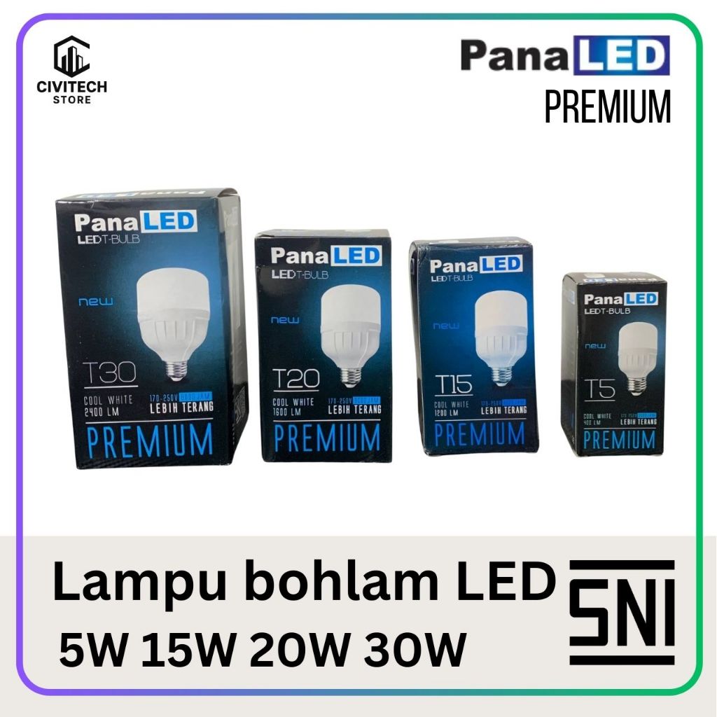 Lampu Led 5W | Panaled Premium | Putih  Lampu Led 15W | Panaled Premium | Putih  Lampu Led 20W | Pan