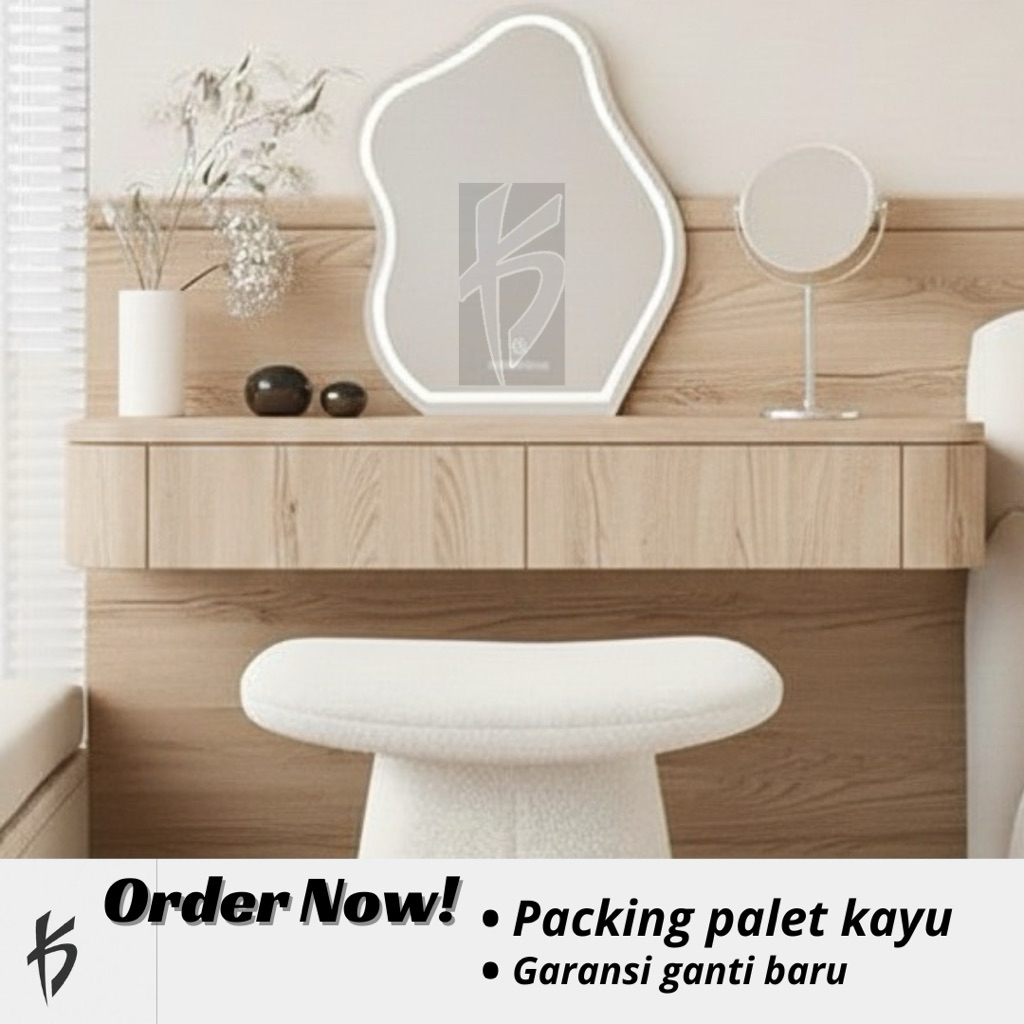 Meja rias gantung lengkung minimalis