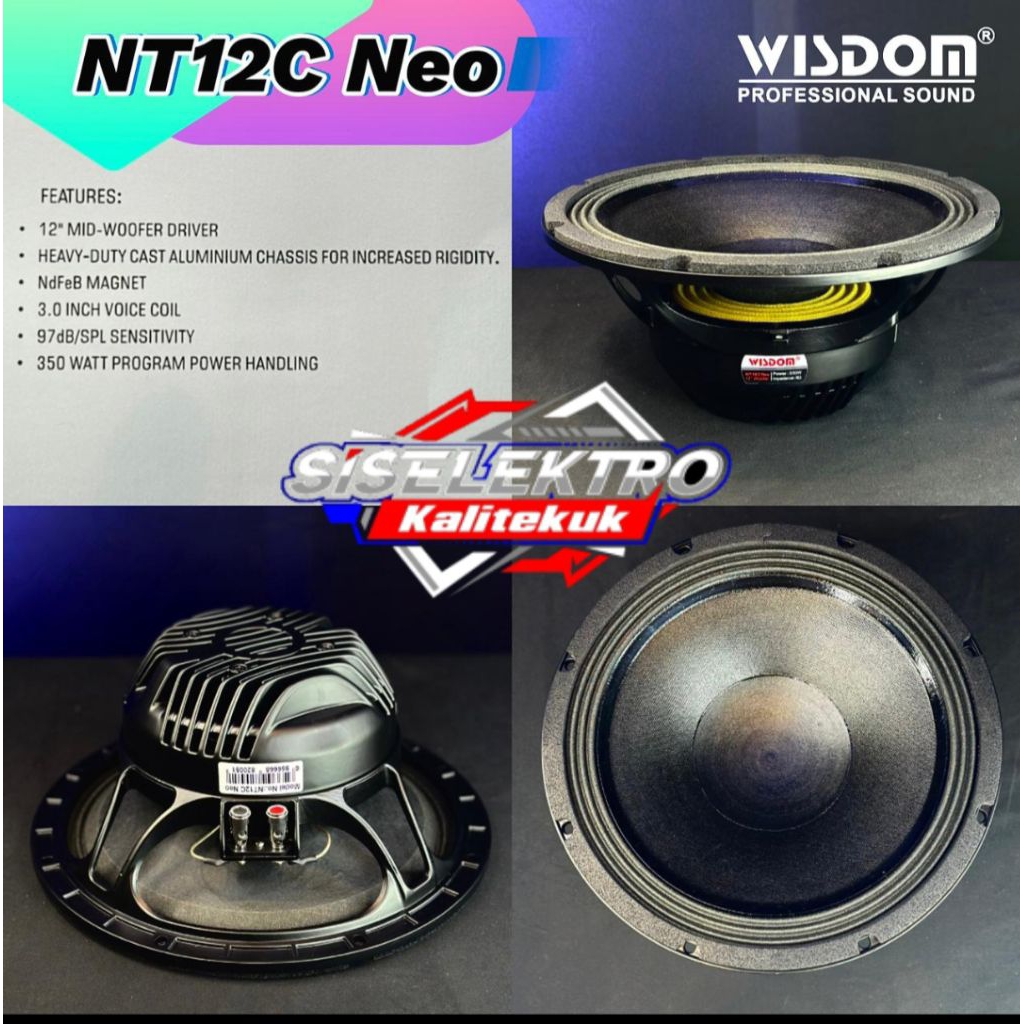 Speaker 12 inch wisdom NT12C NEO speaker ORI Wisdom TW24 speaker dalaman TW24 WISDOM