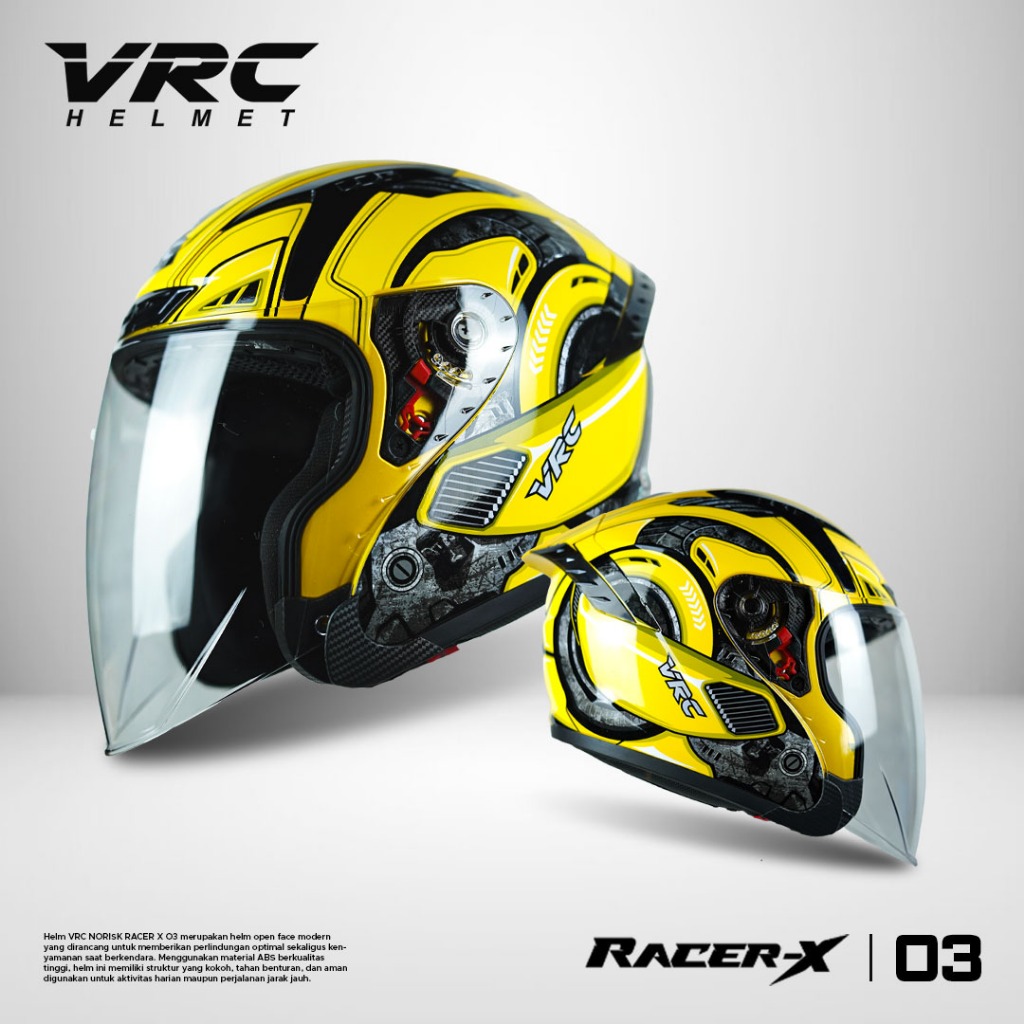 Helm VRC NORISK Motif Bubble bee Original Helm Half Face Terbaru SNI / Helm VRC Original