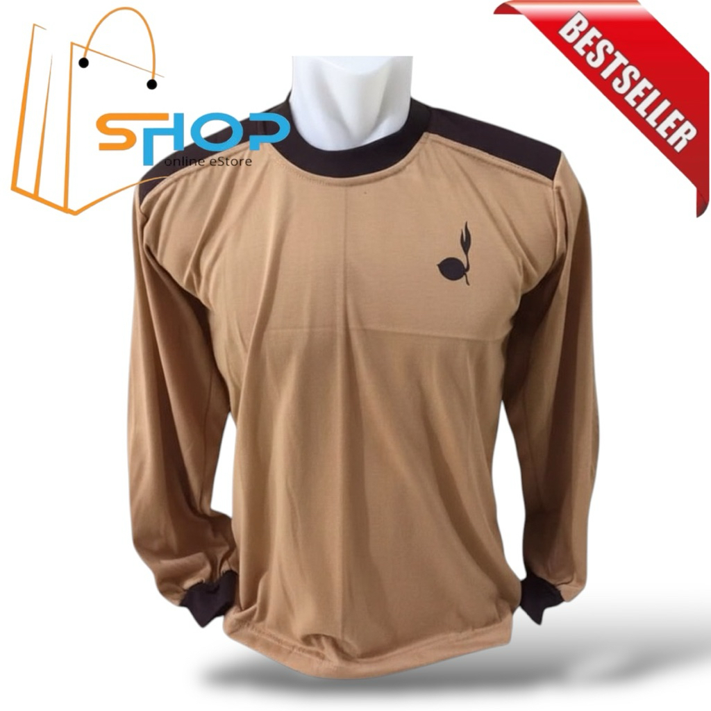kaos pramuka lengan panjang•Baju pramuka•kaso cokelat pramuka lengan panjang