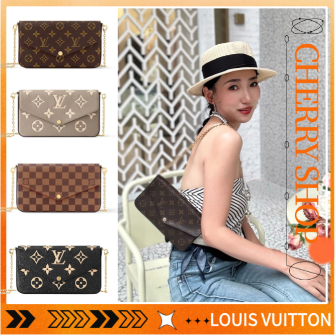 100% authentic Louis Vuitton POCHETTE FELICIE chain bag LV ladies shoulder bag M61276