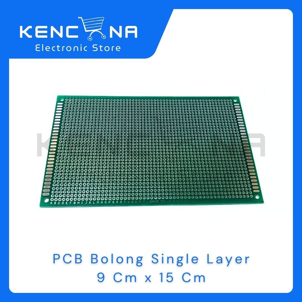 PCB Dot Matrix Hijau 9x15cm FR4 Tebal Fiber Green / PCB Lubang FR4 Single Layer