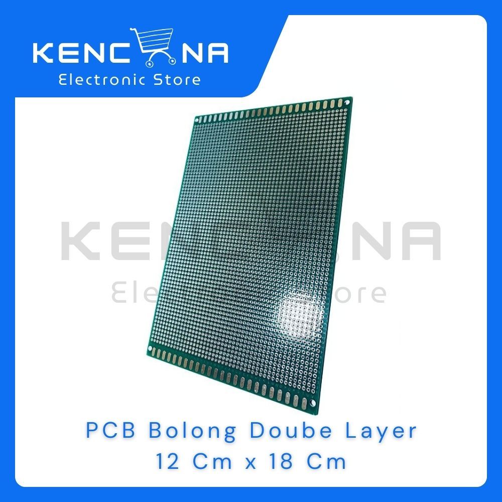 PCB Dot Matrix Hijau 12x18cm FR4 Tebal Fiber Green / PCB Lubang FR4 Double Layer