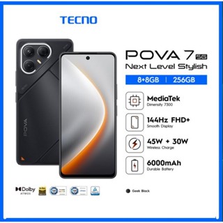 TECNO POVA 7 5G - 8+8GB*/128GB, 6000 mAh, Mediatek D7300 Ultimate, 144Hz Smooth Display, 50MP Primary Camera, Wireless Powerbank, Android 15 - HiOS 15 - POVA7 5G