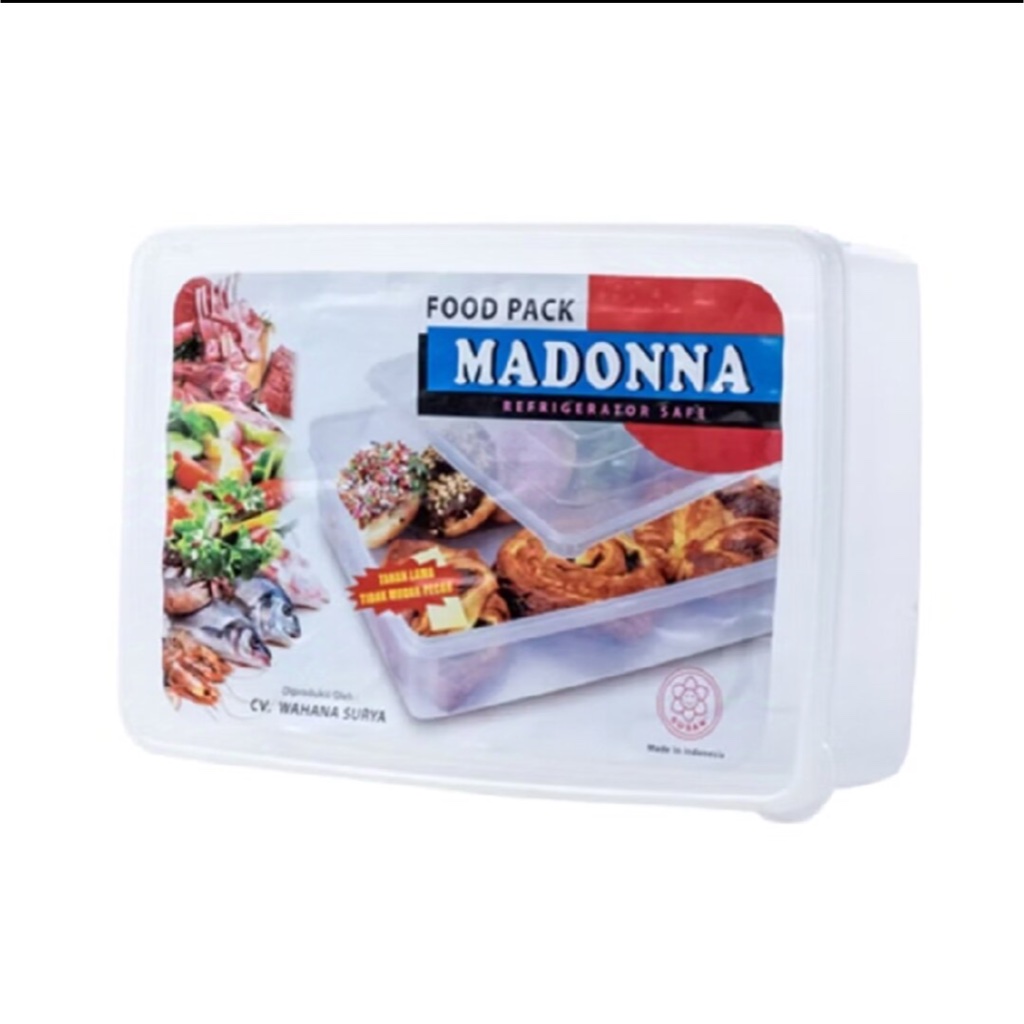 Kotak Makan Plastik Bening Madonna Tahan Lama / MADONNA tempat donat 7200 ml / tempat penyimpanan BP
