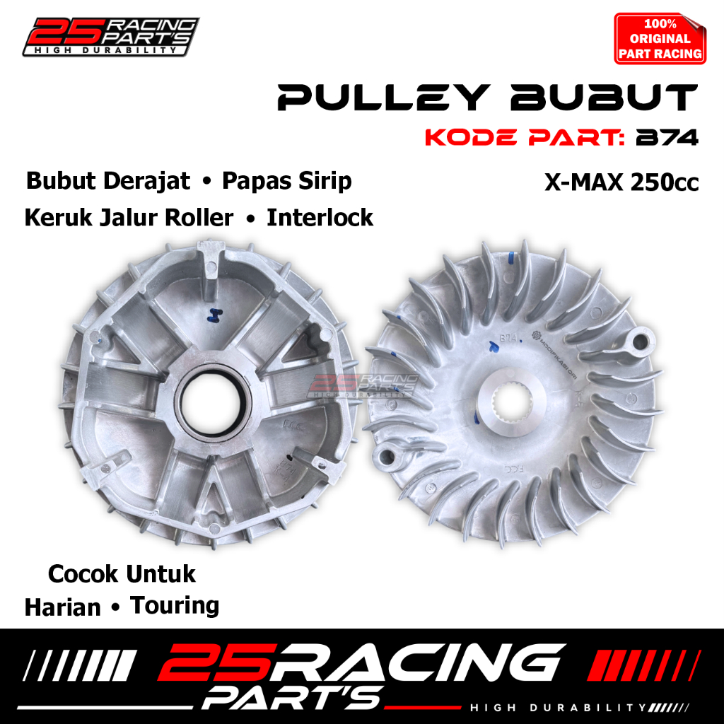 XMAX 250 - Pulley Bubut Rumah Roller Bubut Derajat kemiringan Pulley Derajat Yamaha X max 250 cc Mod