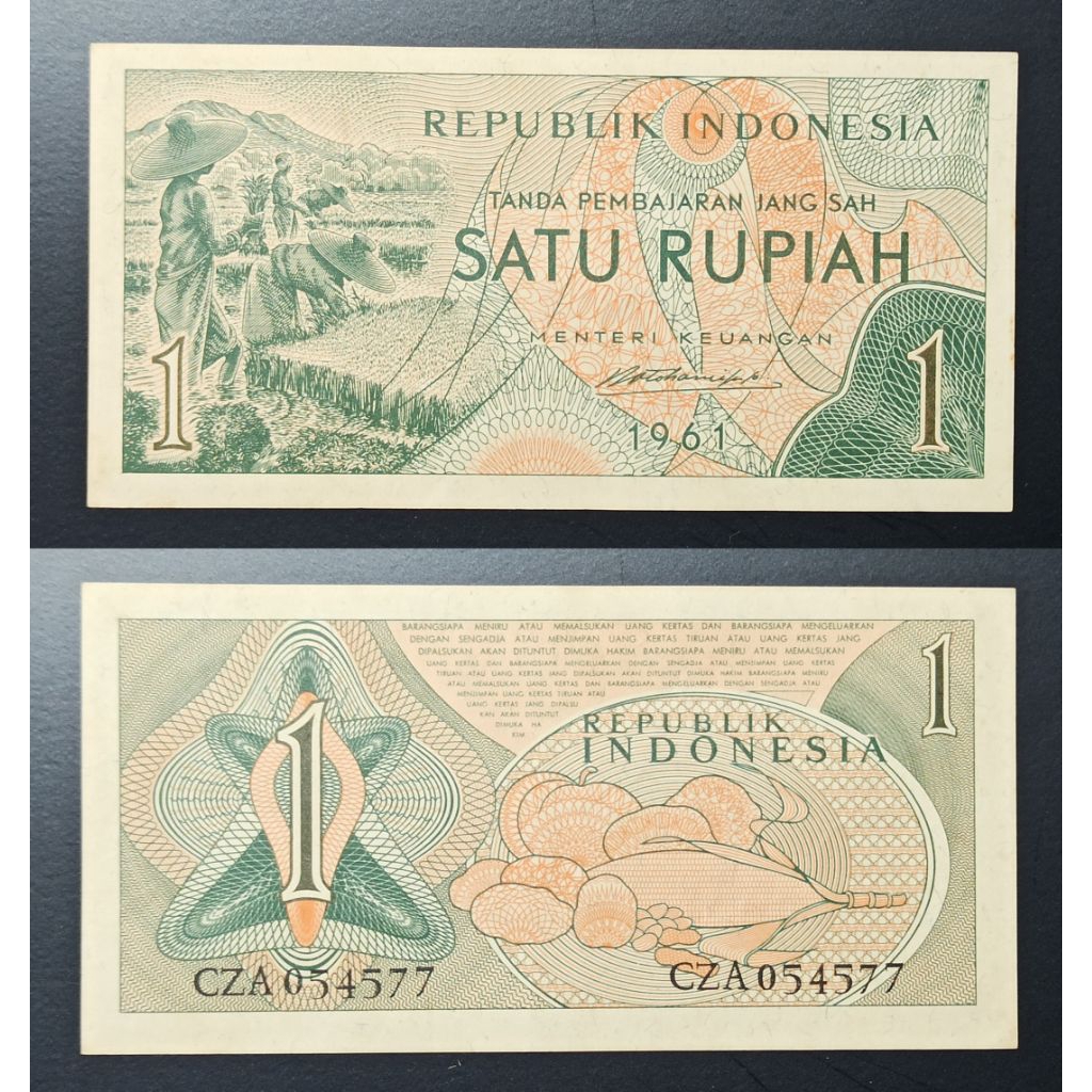 uang kuno Indonesia 1 rp jagung 1961 p2437