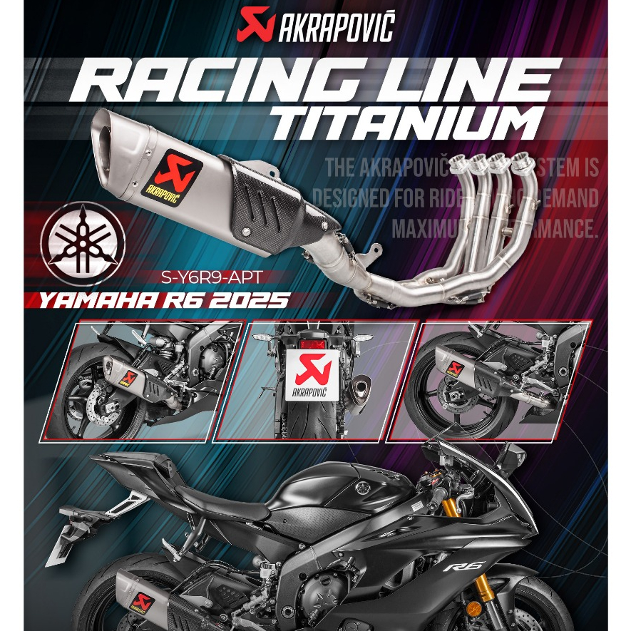 KNALPOT AKRAPOVIC RACING LINE FULLSYSTEM TITANIUM YAMAHA R6 08-19 (S-Y6R9-APT)