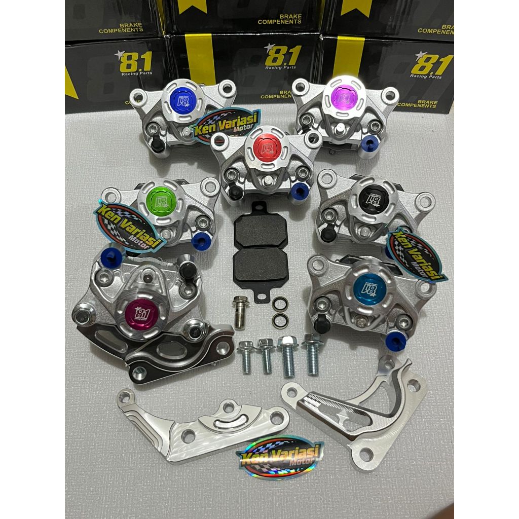 TERLARIS  KALIPER + BREKET formula 81 racing part 8.1 nouvo f1zr fizr jupiter z burhan 2 PISTON 2P P