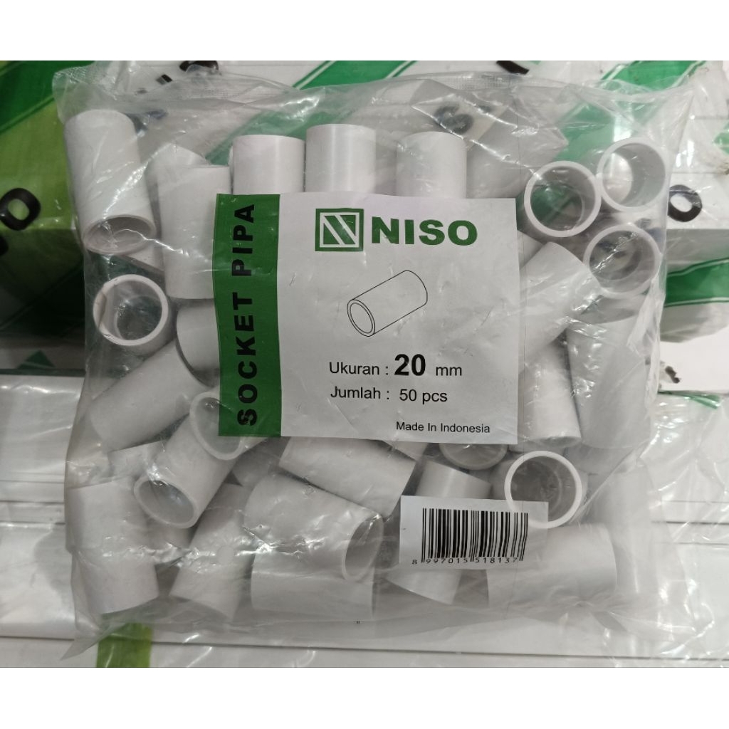 NISO SOCKET PIPA CONDUIT 20MM PUTIH