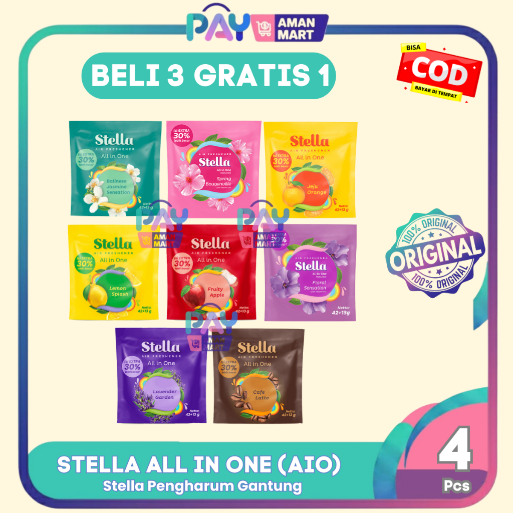 Stella All In One 42+13gr BELI 3 GRATIS 1 - Pengharum Ruangan Gantung