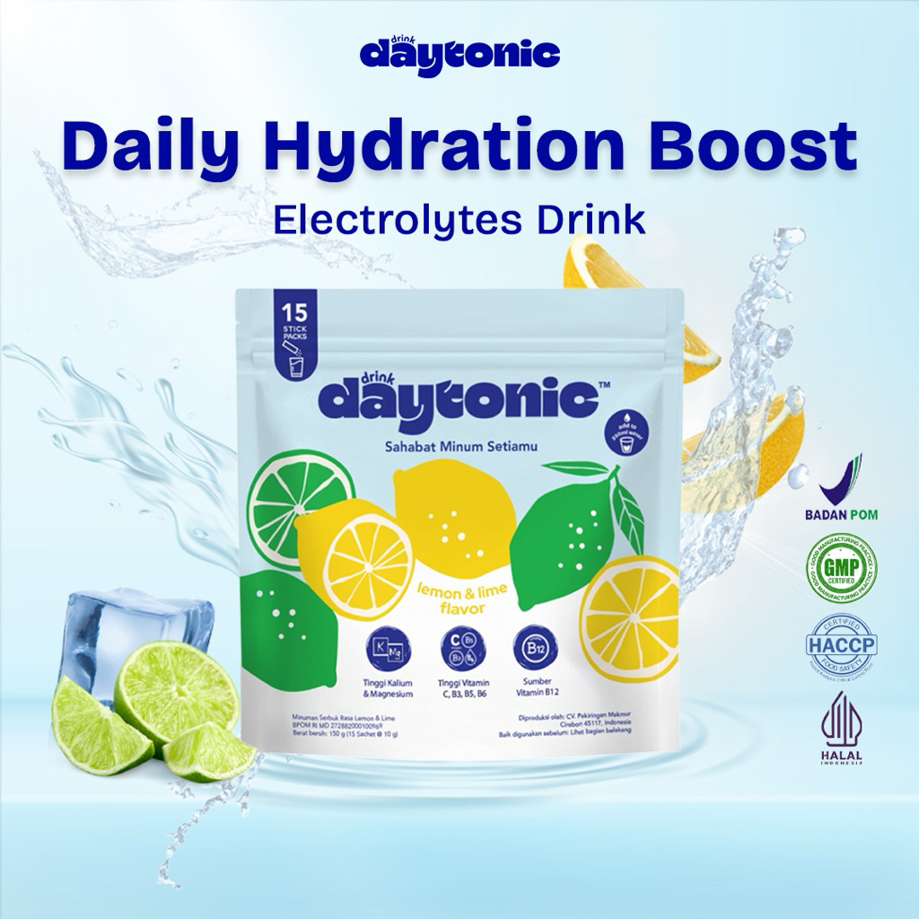 Original Minuman Elektrolit Bubuk Daytonic Vitamin B C Magnesium Kalium Isotonik untuk Pelari Atlet