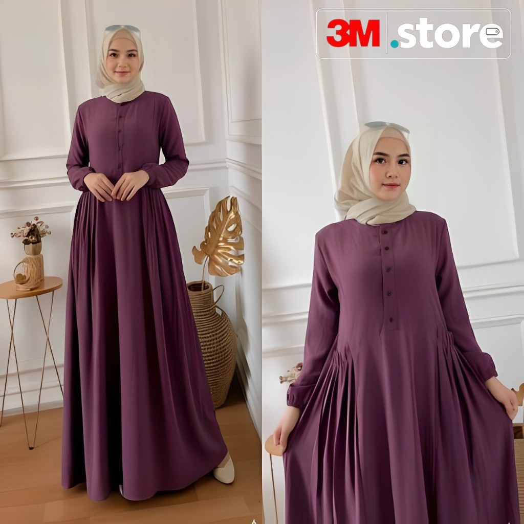 Gamis Cika Model Outer Mewah dengan Bahan Crinkle Airflow Premium