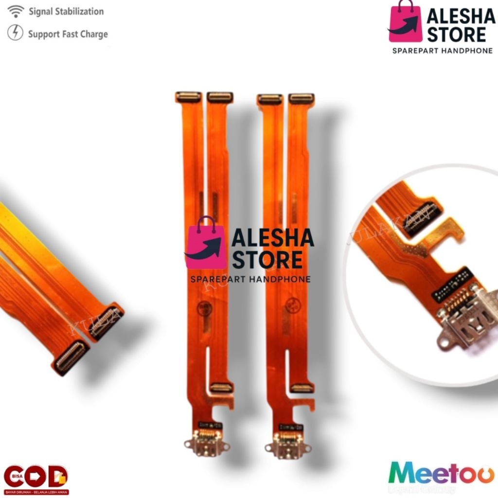 Flexibel Charger + ic FOR OPPO F9 / F9 PRO / REALME 2 PRO ORIGINAL 1:1 + MIC + CON H/F Full Komponen
