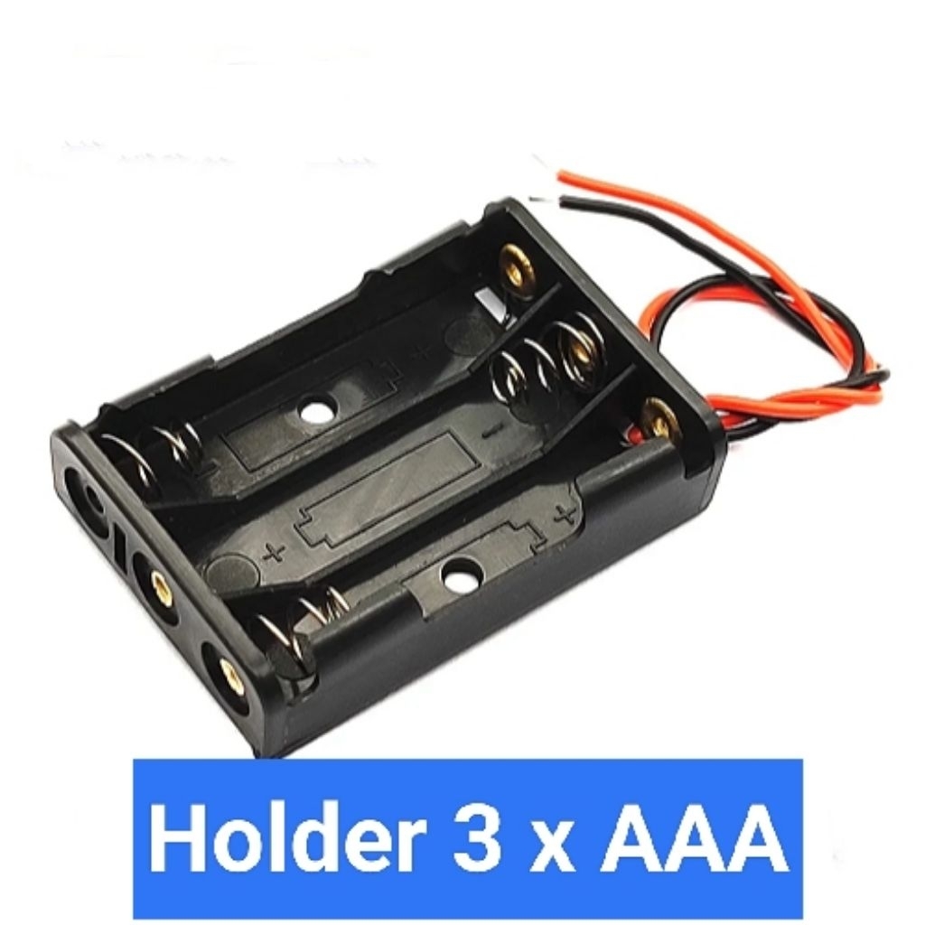 Holder 3x AAA Box Kotak Baterai AAA isi 3 Dengan Kabel