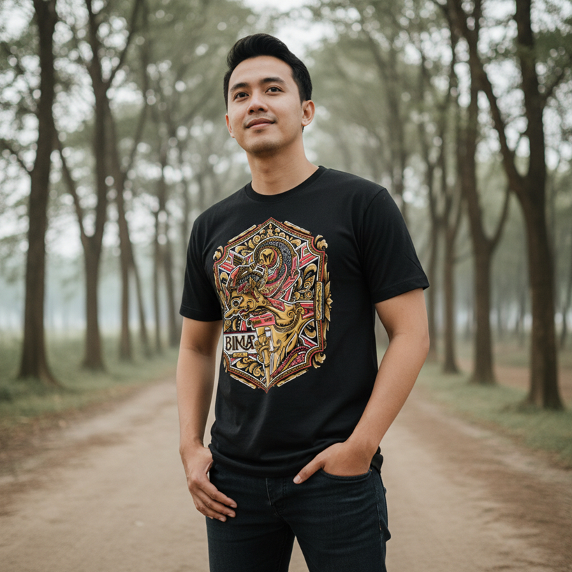 Mbecak Kaos Wayang Bima Werkudara Kaos Jawa Distro | Sablon Plastisol | Jumbo Bigsize