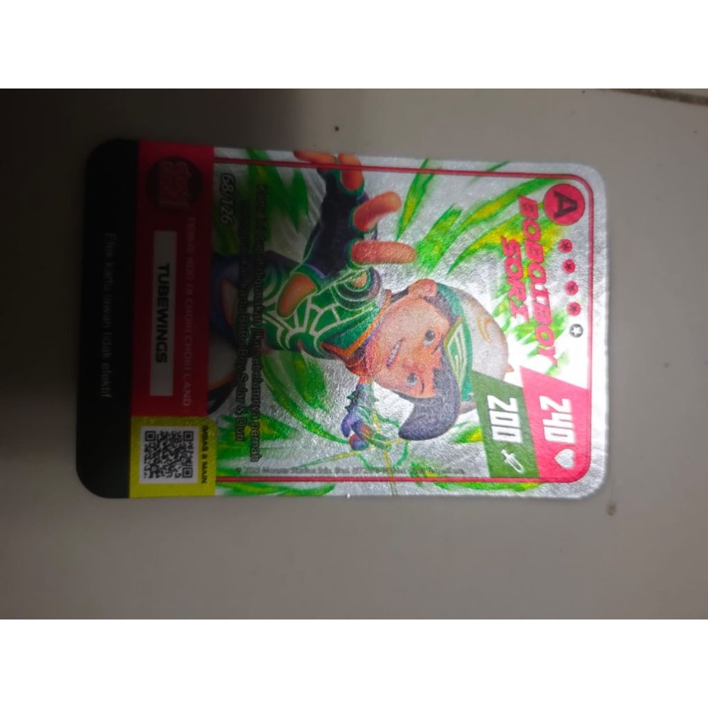 kartu boboiboy monsta galaxy card/kartu boboiboy choki choki, boboiboy sori 68/126