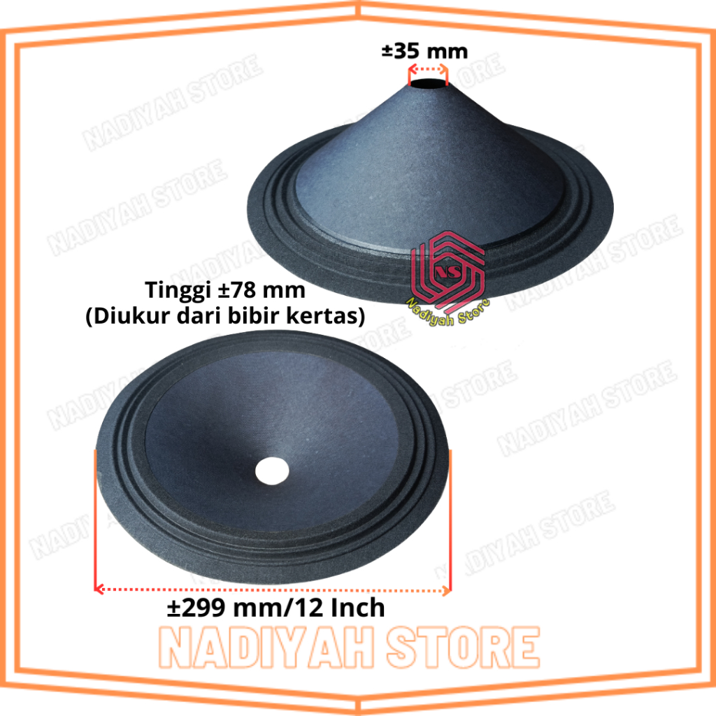 Daun Kertas Speaker RRT 12 Inchi Tinggi Fullrange Daun Spiker