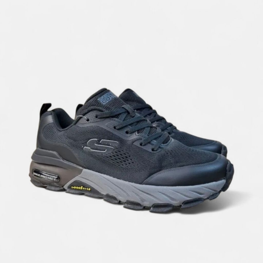 Sepatu Hiking Skechers Max Protec "Black Grey & Khaki"