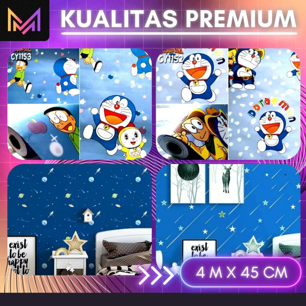 Wallpaper Anak Premium Wallpaper Dinding Kamar Anak Laki Laki Wallpaper Dinding Karakter Anak Doraem