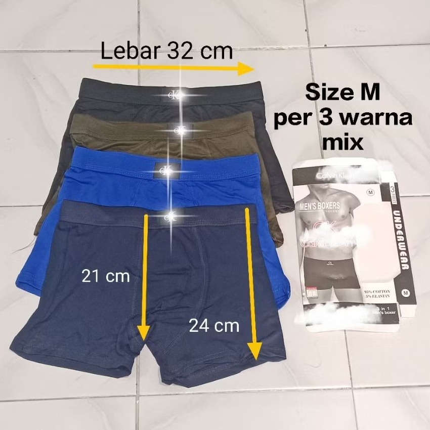 Celana Dalam Boxer Pria CK Murah size M isi 3 pcs