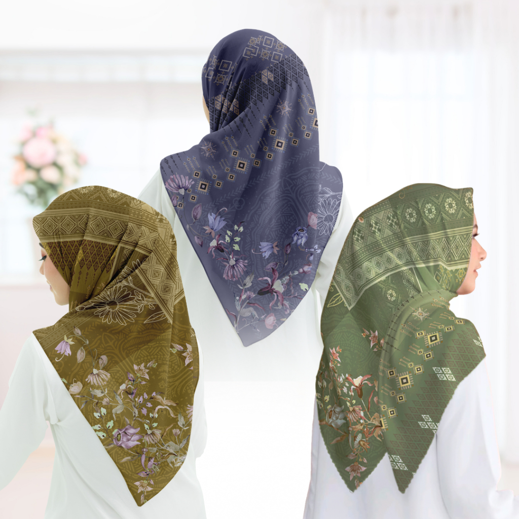 Shofa Fashion - Hijab kerudung segi empat Voal motif series Murdaya
