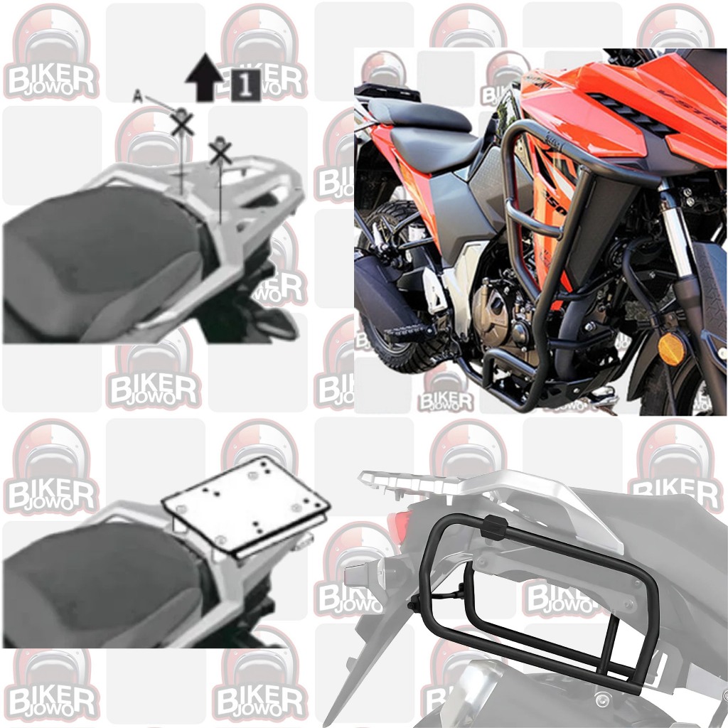 Bracket Suzuki V-Strom Crashbar Skid Plate Top Master Box Siderack Sidebox Sidebags Saddle Bags Engi