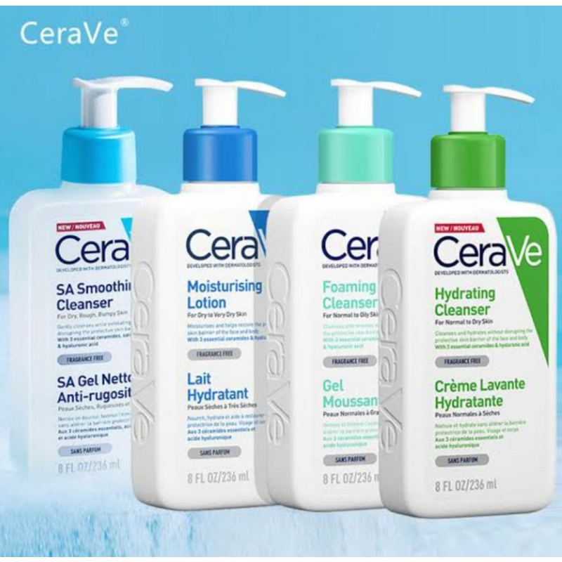 CeraVe Cleanser 236 ml/CeraVe Daily Moisturising Lotion/CeraVe Foaming Cleanser/CeraVe Hydrating Cle