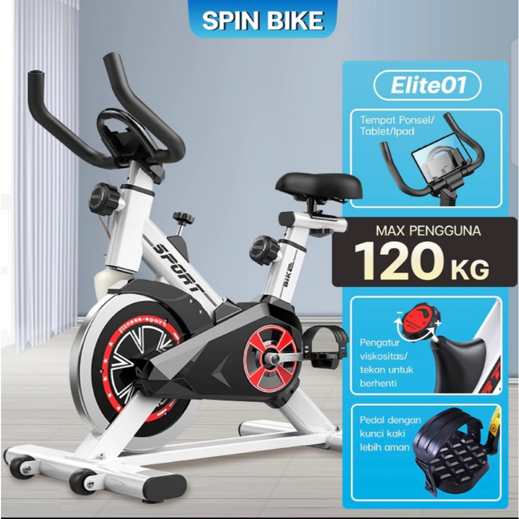 Sepeda Statis Spine Bike Model Elite Alat Fitness At Home ELITE S-500 S-290 S-303