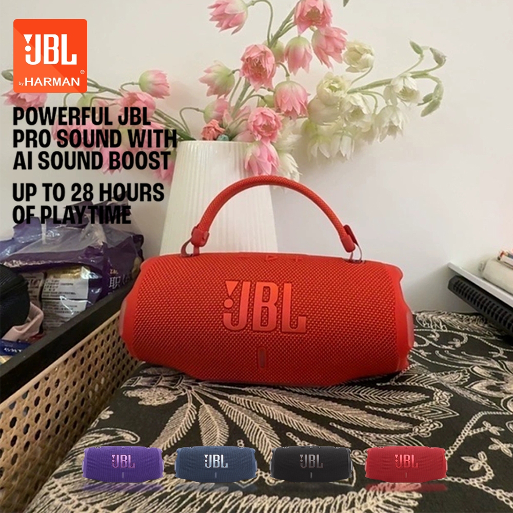 original 100% JBL Charge 6 Bluetooth Speaker IP68 28H Playtime Waterproof Garansi 1 tahun Black blue
