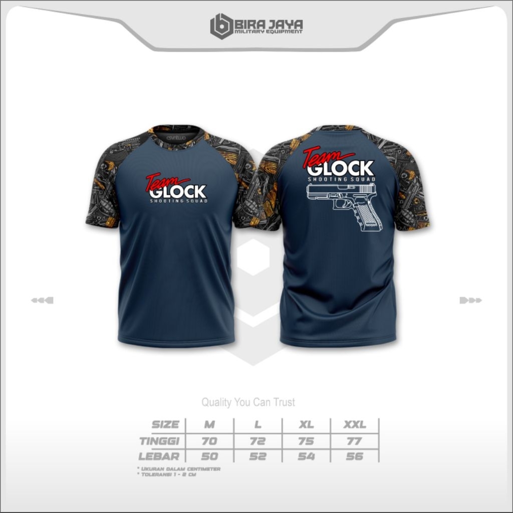 Terbaru Kaus desain taktis tim Glock02/kaos reglan printing team glock19/jersey glock19