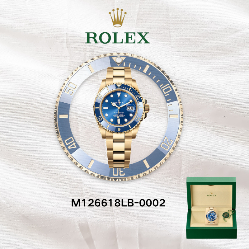 (100% Asli) Bayar di Tempat. Jam tangan pria Rolex Submariner  M126618LB-0002Wajah Jam Berwarna Biru