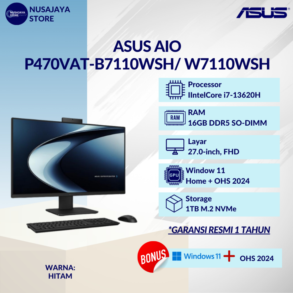 Asus AIO Expertcenter AIO P470VAT i7 16GB 512GB SSD