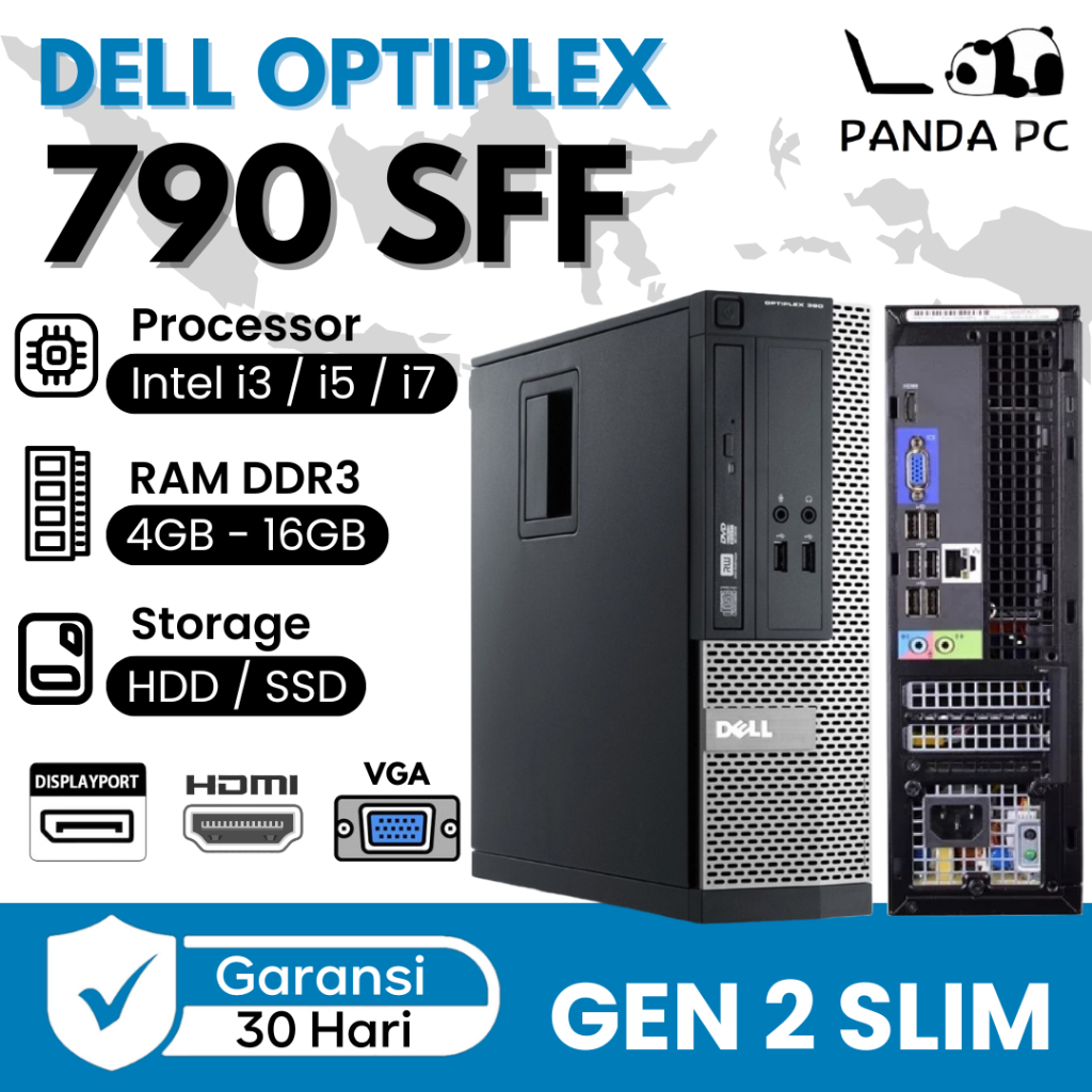 PC DELL 390 / 790 / 990 SFF Core i3 / i5 / i7 Gen 2 Kosongan PC Slim
