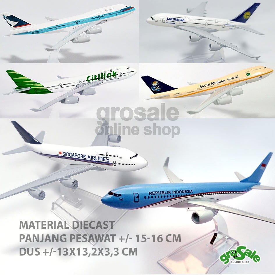 DIECAST PESAWAT MINIATUR AIRCRAFT AIRPLANE REPLIKA KOLEKSI RUNWAY MASKAPAI NEGARA KENDARAAN BANDARA