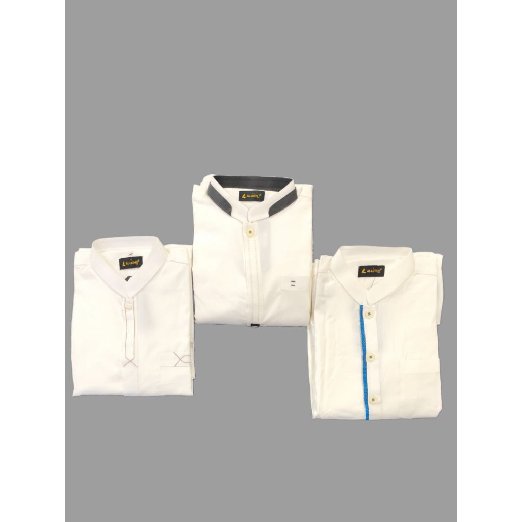 KOKO SETELAN ANAK KURTA PUTIH PANJANG AL- LUTHFI