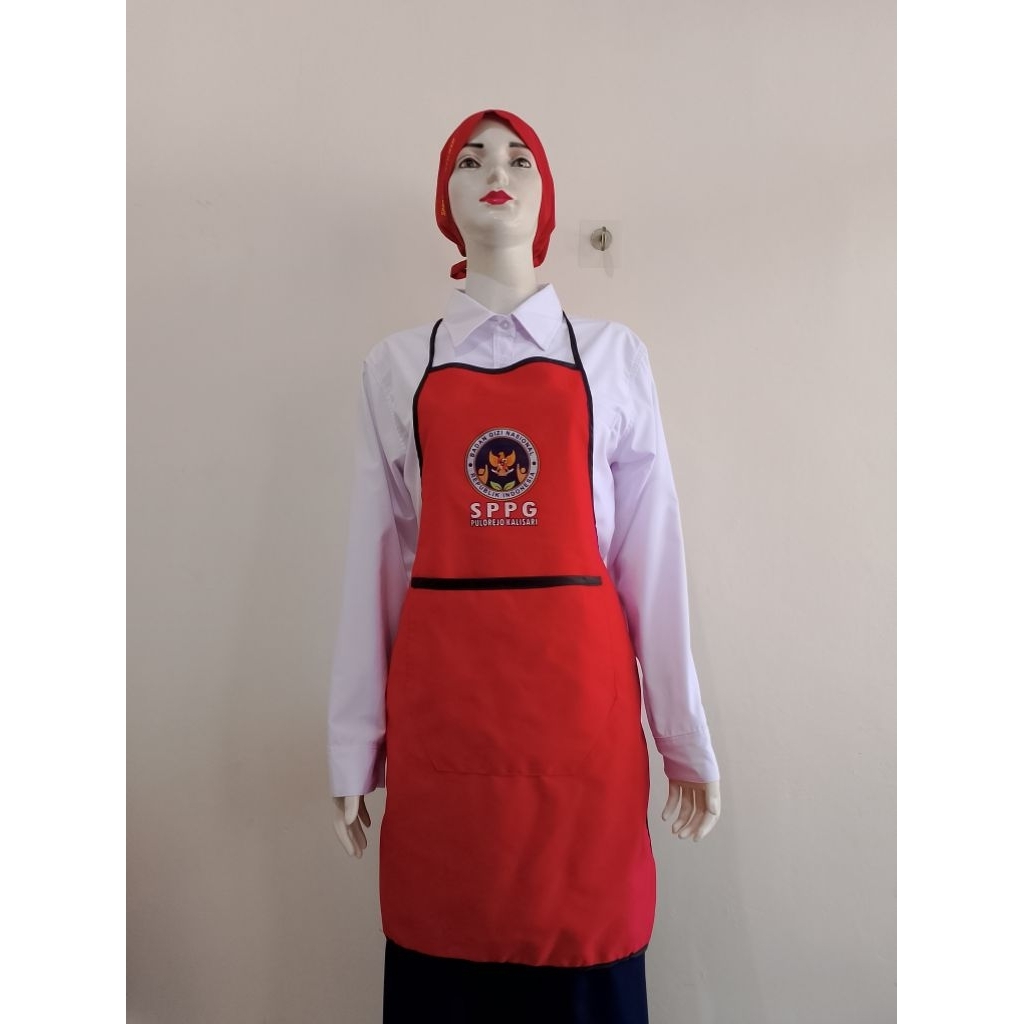 SET APRON (CELEMEK)+TOPI SPPG