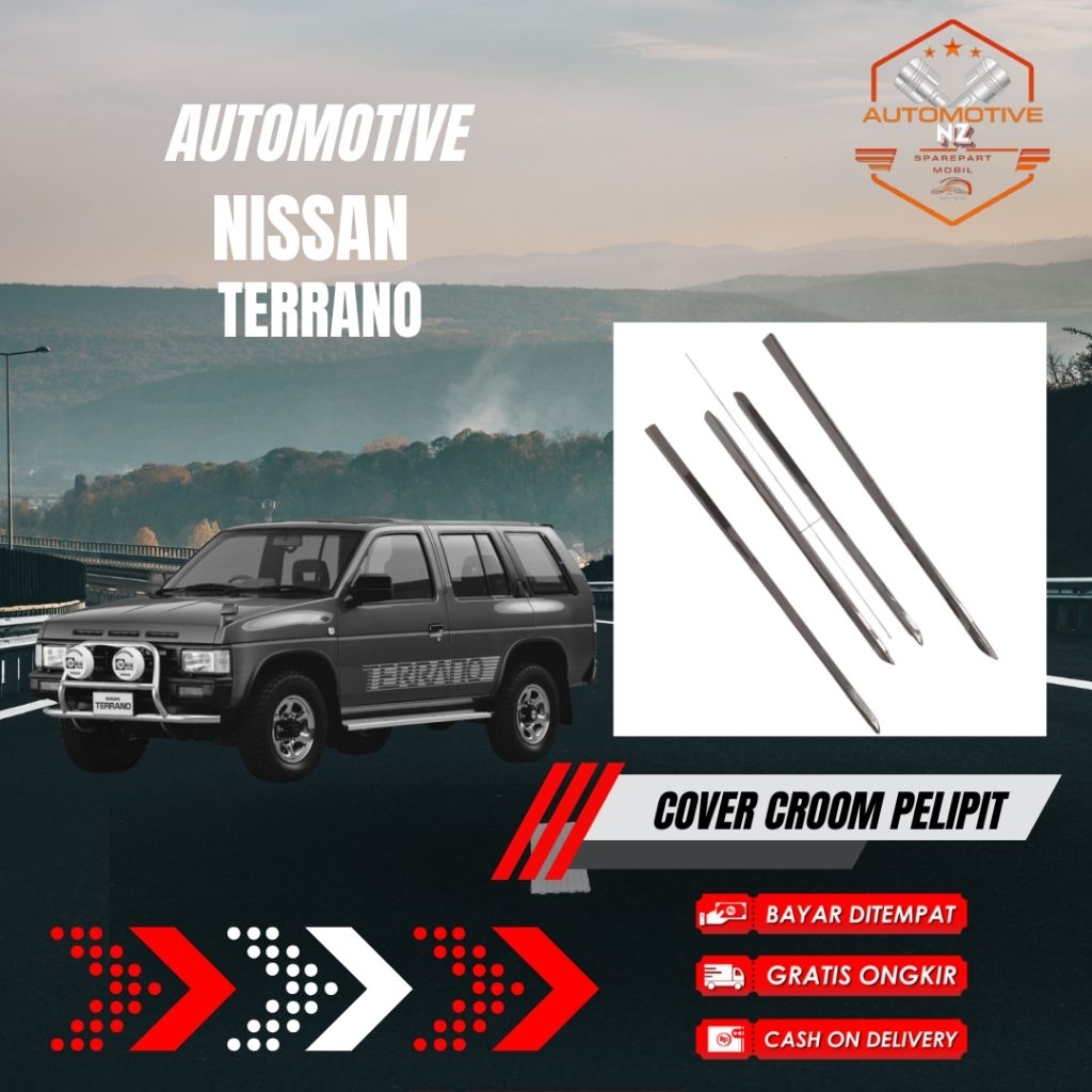 CROOM PELIPIT KACA LUAR NISSAN TERRANO | COVER LIST KACA LUAR | AKSESORIS EKSTERIOR CHROME MOBIL TER