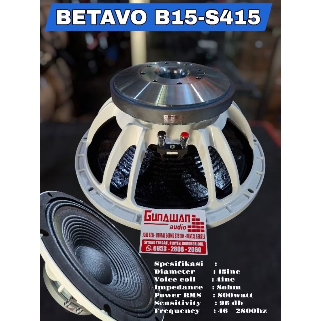 SPEAKER BETAVO B15-S415 voice coil 4inch