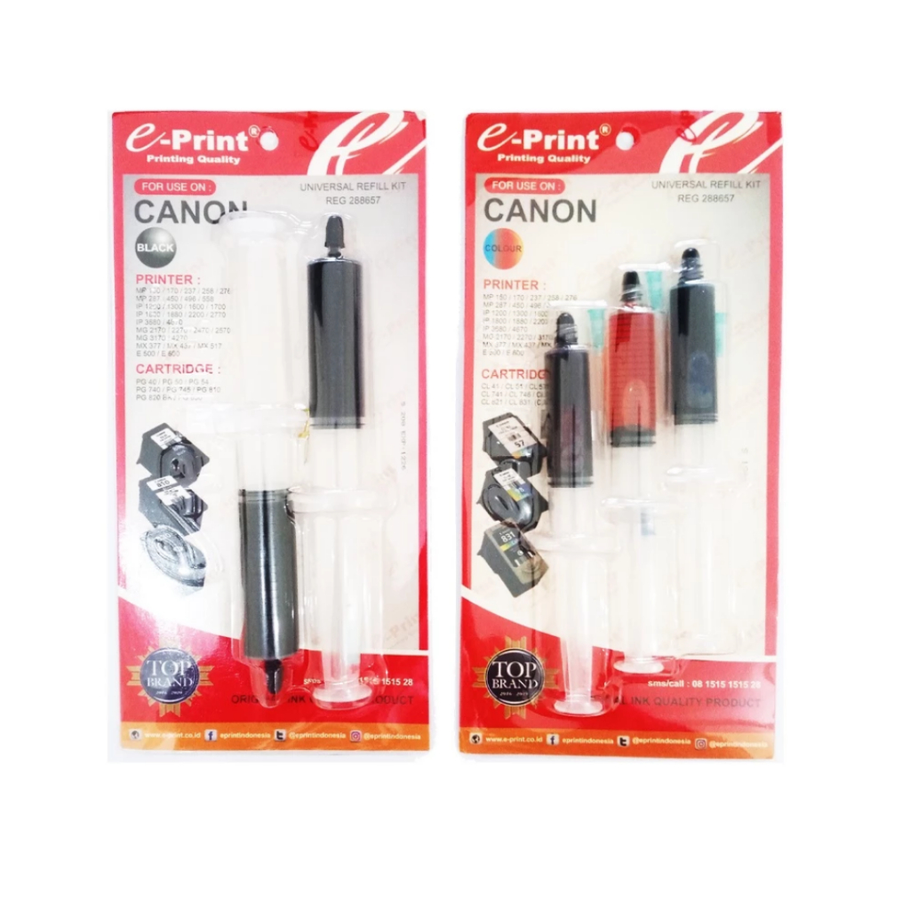 E-PRINT TINTA REFILL KIT BLISTER INK | TINTA PRINTER SUNTIKAN | TINTA SUNTIK CANON (1 SET)