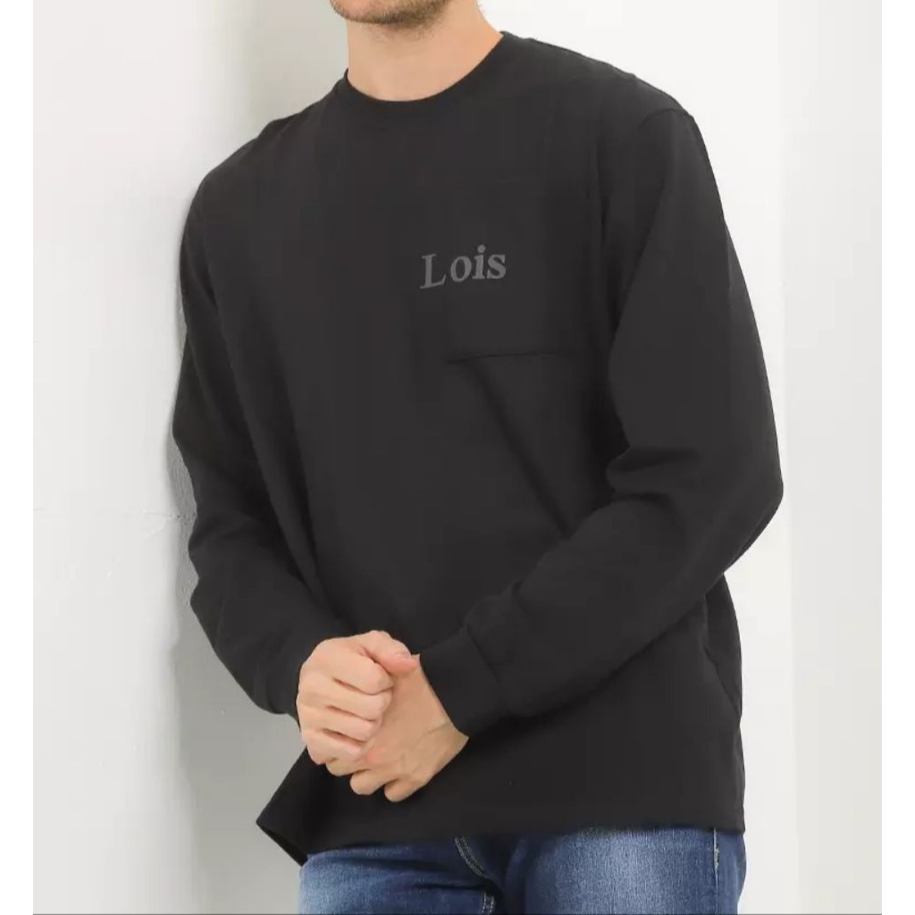 Double Knit T-shirt KSLS2403 KAOS LENGAN PANJANG HITAM BLACK LOIS ORIGINAL PRIA