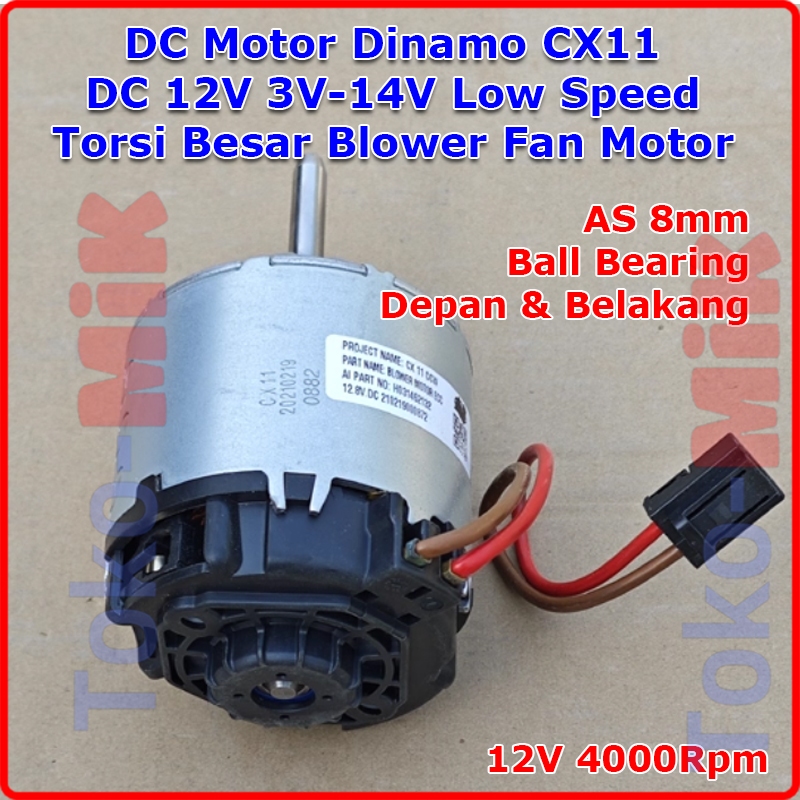 DC Motor Dinamo Blower Kipas Pendingin Cooling Fan CX11 DC 12V Torsi Besar untuk Aplikasi Otomotif